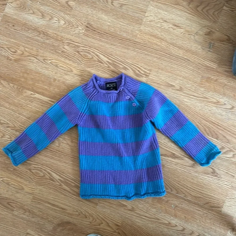 The Children's Place Girls Pullover Sweater Size 3T Purple Blue Knit Long Sleeve